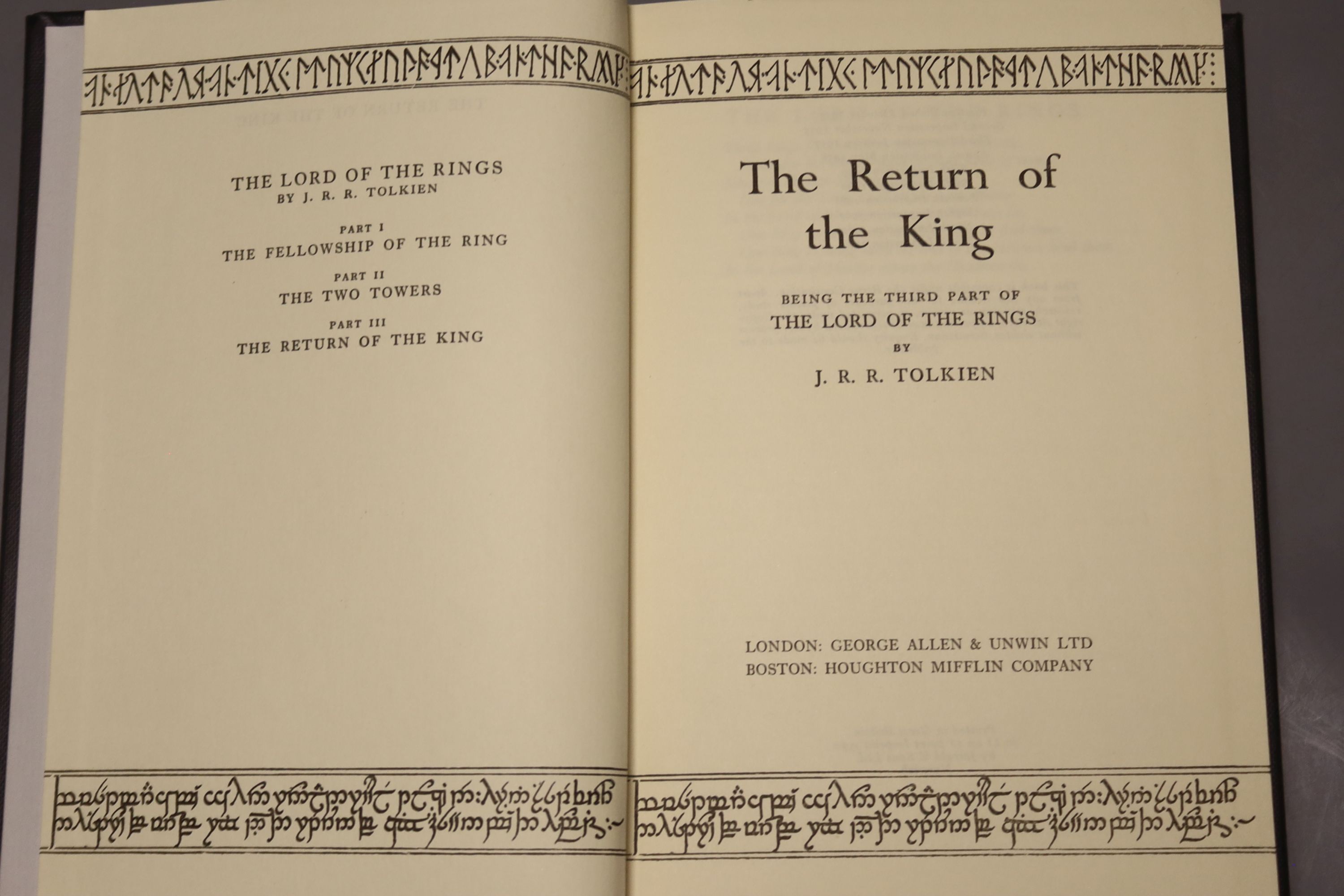 Tolkein, J.R.R. - The Fellowship of the Ring, The Two Towers, The Return of the King 1963, tenth and thirteenth impressions, deluxe edition in slip case